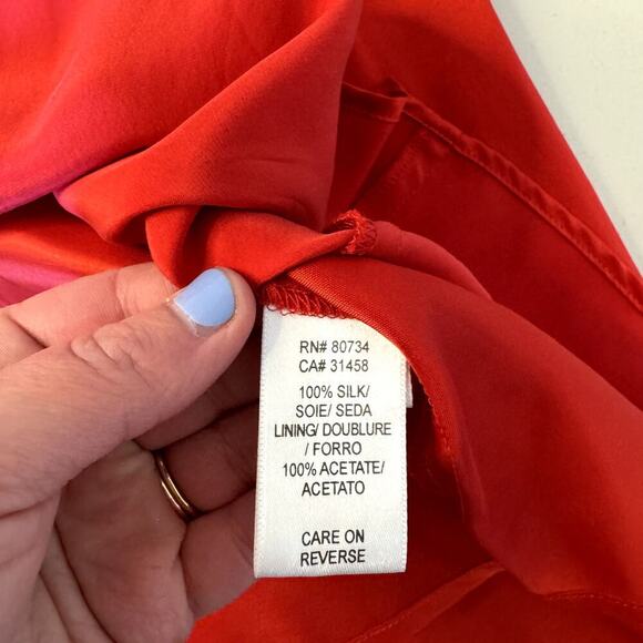 100% Silk Red To The Max Dress Women's Size 8 - Picture 6 of 7